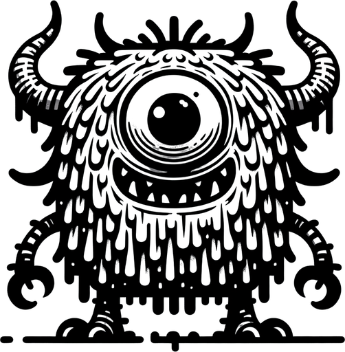 monster.
Single Game Texture.  In-Game asset.  2d.  Blank background.  High contrast.  No shadows