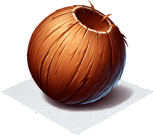 coconuit.
Single Game Texture. In-Game asset. 2d. Blank background. High contrast. No shadows.