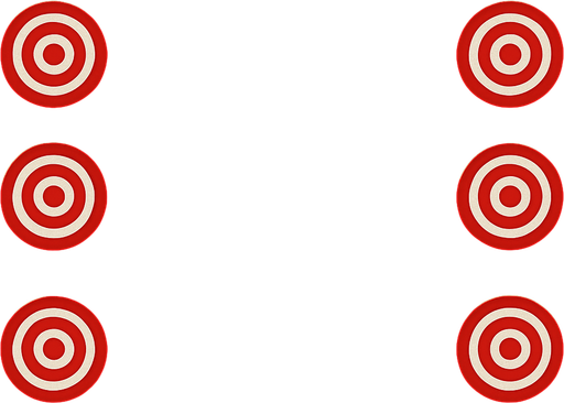 Haz el cesped del medio de un verde mas amarillo. añade dianas de tiro a las lados sobre los arbustos dos de cada lado.