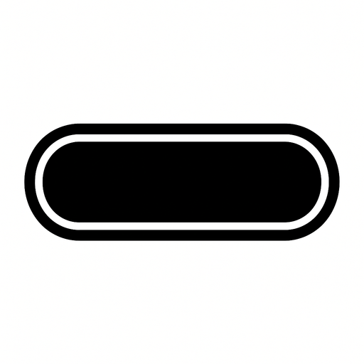 Yazısız siyah button.
In-Game asset.  2d.  High contrast.  No shadows