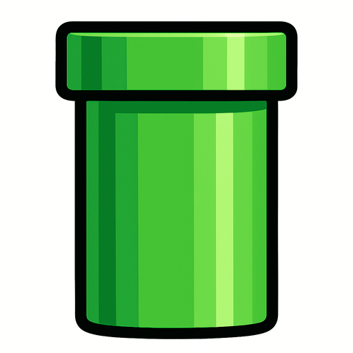 green pipe.
In-Game asset.  2d.  High contrast.  No shadows