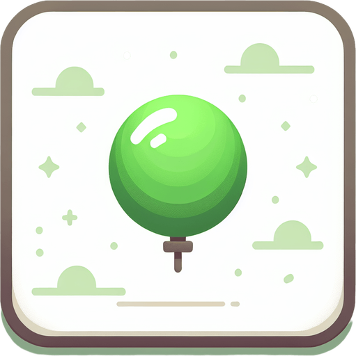 yeşil balon.
Single Game Texture.  In-Game asset.  2d.  Blank background.  High contrast.  No shadows