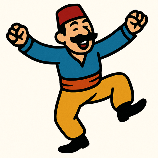 halay çeken insan.
In-Game asset.  2d.  High contrast.  No shadows