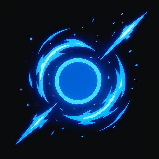 Blue circle magic attack.
In-Game asset.  2d.  High contrast.  No shadows