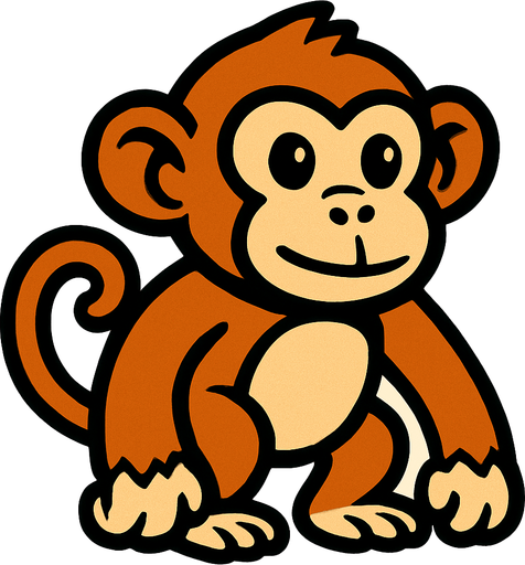 Monkey.
In-Game asset.  2d.  High contrast.  No shadows