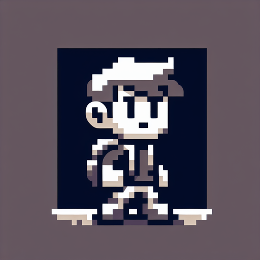 client MG boy.
Single Game Texture.  In-Game asset.  2d.  Blank background.  High contrast.  No shadows