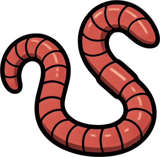 earthworm.
In-Game asset.  2d.  High contrast.  No shadows