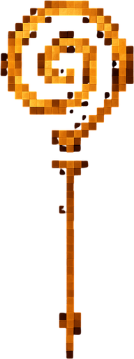 Büyü asası logosu Dark souls style 2d pixel art.
In-Game asset.  2d.  High contrast.  No shadows
