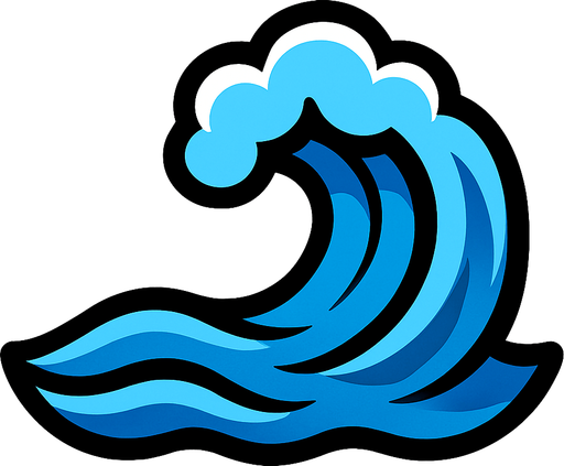 Small wave.
In-Game asset.  2d.  High contrast.  No shadows