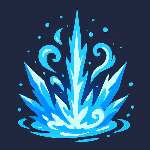 Ice magic effect.
In-Game asset.  2d.  High contrast.  No shadows