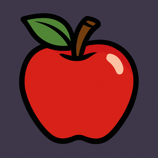 Apple.
In-Game asset.  2d.  High contrast.  No shadows