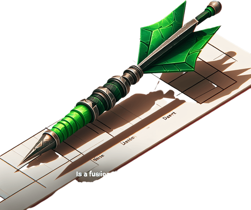 mızrak gibi ama dart karışımı yeşil dart.
Single Game Texture.  In-Game asset.  2d.  Blank background.  High contrast.  No shadows