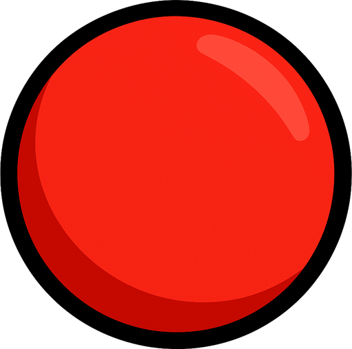 red ball.
In-Game asset.  2d.  High contrast.  No shadows