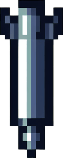 an 8-bit missile pointing downward.
Single Game Texture. In-Game asset. 2d. Blank background. High contrast. No shadows.