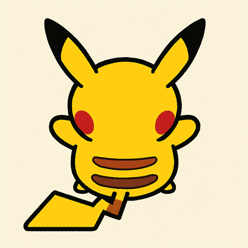 Pikachu visto desde arriba.
In-Game asset.  2d.  High contrast.  No shadows