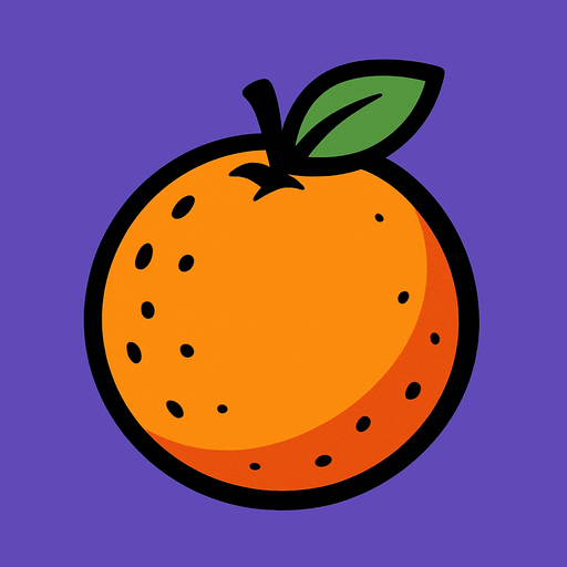 Naranja fruta.
In-Game asset.  2d.  High contrast.  No shadows