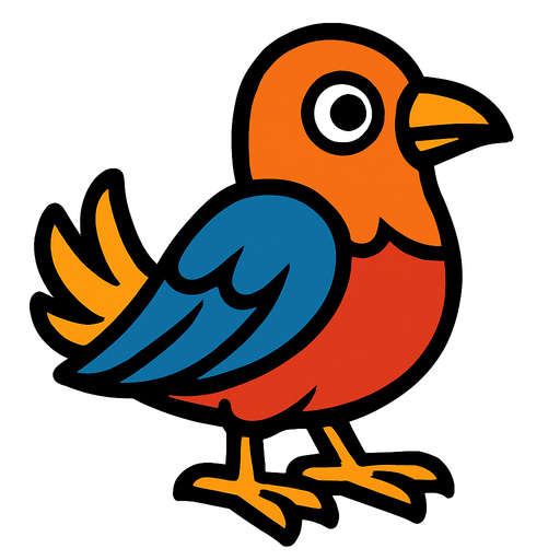 Oiseau.
In-Game asset.  2d.  High contrast.  No shadows