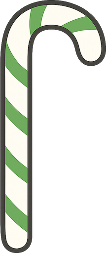 stick candy with green lines
. No background. Transparent background. Blank background. No shadows. 2d. In-Game asset. flat