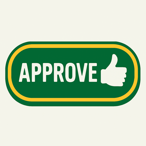 approval button.
In-Game asset.  2d.  High contrast.  No shadows