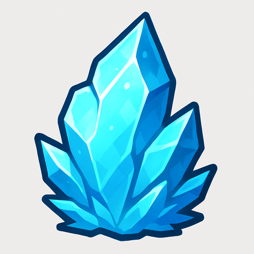 Pierre élément glace.
In-Game asset.  2d.  High contrast.  No shadows