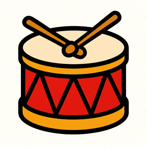 tambor basico.
In-Game asset.  2d.  High contrast.  No shadows