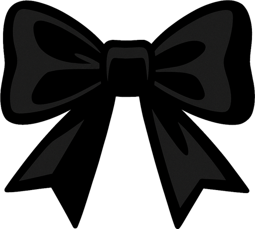 moño negro elegante 2d.
In-Game asset.  2d.  High contrast.  No shadows