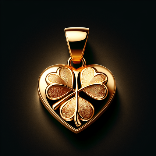 Golden shamrock pendant.
High contrast