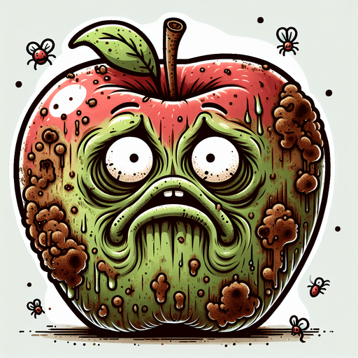 cartoon rotten apple