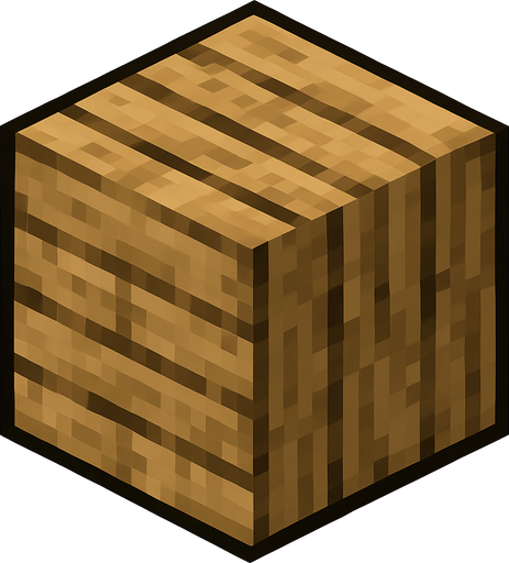 minecraft tahta blok.
In-Game asset.  High contrast.  No shadows