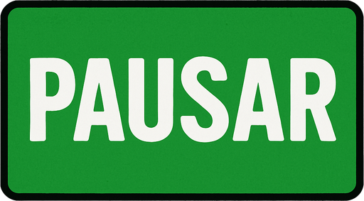 crea un rectangulo verde que diga pausar.
In-Game asset.  2d.  High contrast.  No shadows