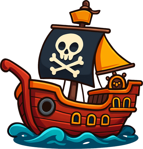 Korsan gemisi 3d pixar gösterişli olsun.
In-Game asset.  2d.  High contrast.  No shadows