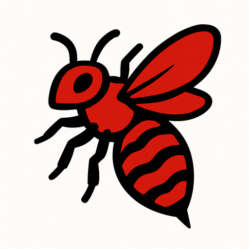 Abeille rouge.
In-Game asset.  2d.  High contrast.  No shadows