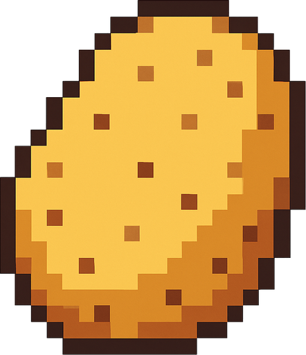 patata de pixeles.
In-Game asset.  2d.  High contrast.  No shadows