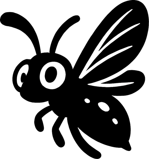serangga hitam kecil terbang.
In-Game asset.  2d.  High contrast.  No shadows