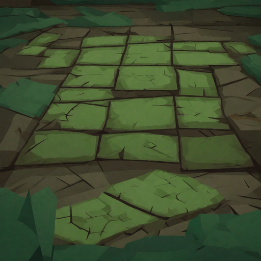 dungeon floor with cracks in the floor. Small grass scattered on the floor. .  No shadows. 2d. In-Game asset. flat