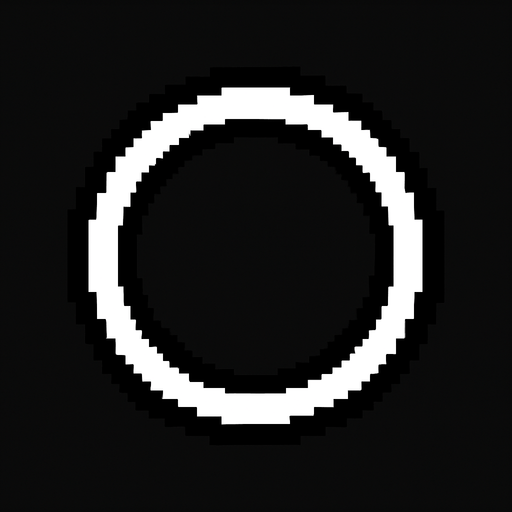 A white circle which Isnt filled in.
In-Game asset.  2d.  High contrast.  No shadows