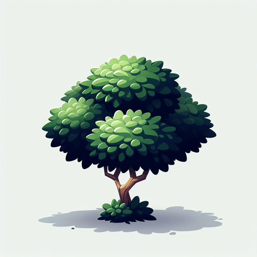 bush.
Single Game Texture. In-Game asset. 2d. Blank background. High contrast. No shadows.
