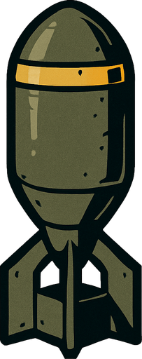 WW2 bomb.
In-Game asset.  2d.  High contrast.  No shadows