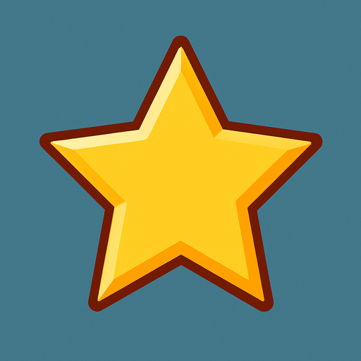 star, 2D.
In-Game asset.  2d.  High contrast.  No shadows