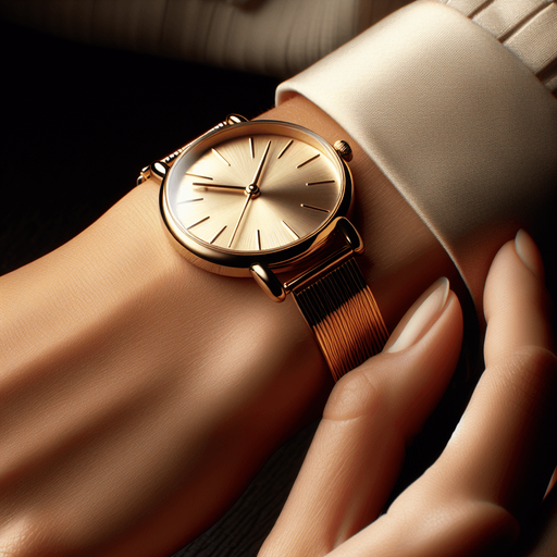 closed thin luxury woman gold watch