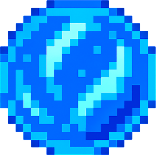 2d Pixel art High Quality Blue Magic Ball.
In-Game asset.  2d.  High contrast.  No shadows