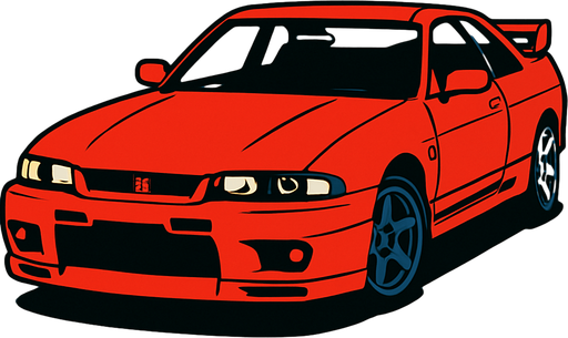 a nissan skyline gtr33.
In-Game asset.  2d.  High contrast.  No shadows