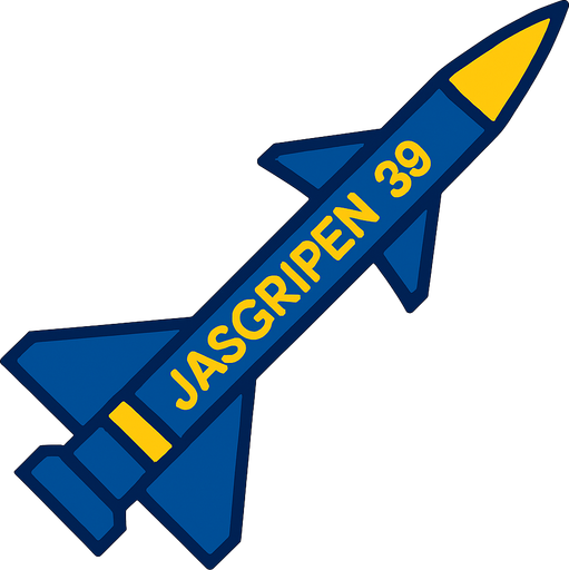 Jasgripe 39 riktad upp.
In-Game asset.  2d.  High contrast.  No shadows