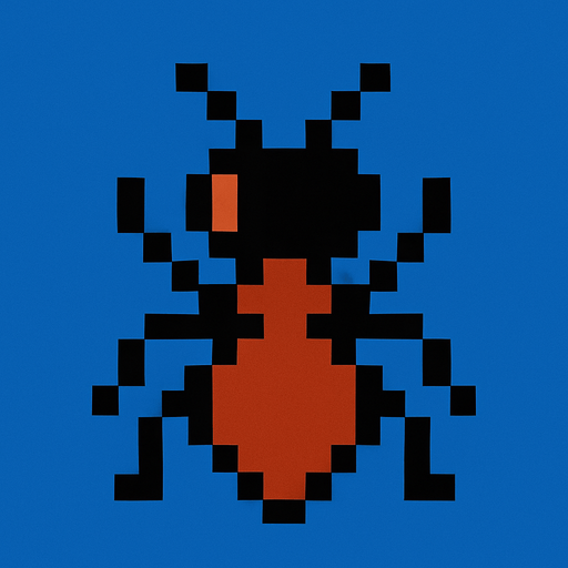 make a mario 8-bit ant.
In-Game asset.  2d.  High contrast.  No shadows