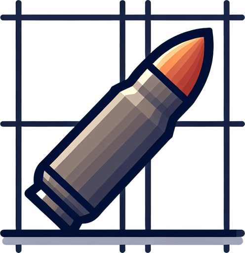bullet.
Single Game Texture.  In-Game asset.  2d.  Blank background.  High contrast.  No shadows