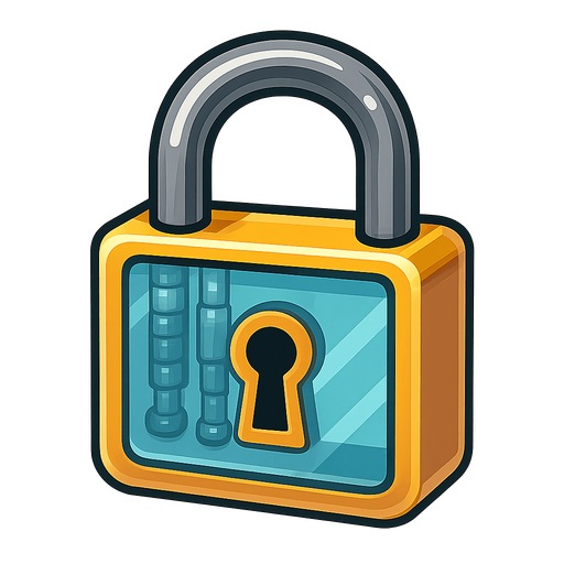 Transparent padlock.
In-Game asset.  2d.  High contrast.  No shadows