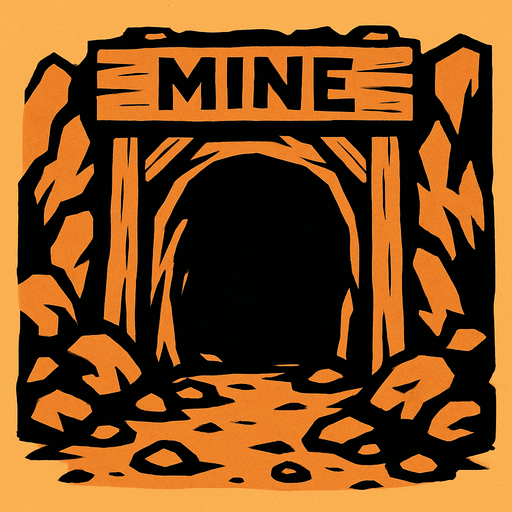 Maden girişi.
In-Game asset.  2d.  High contrast.  No shadows