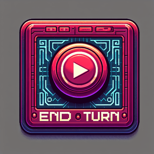 EndTurnButton.
Single Game Texture.  In-Game asset.  2d.  Blank background.  High contrast.  No shadows