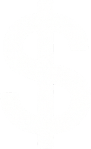 sadece beyaz rengte olan basit dolar simgesi.
In-Game asset.  2d.  High contrast.  No shadows