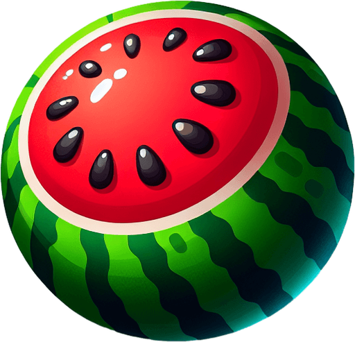watermelon images.
Single Game Texture.  In-Game asset.  2d.  Blank background.  High contrast.  No shadows